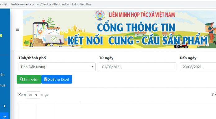 Chương trình Kết nối cung – cầu, tiêu thụ hàng hóa do hợp tác xã, tổ hợp tác sản xuất theo chuỗi cung ứng; đặc biệt là lương thực, thực phẩm, nhu yếu phẩm thiết yếu cho các địa phương thực hiện giãn cách xã hội