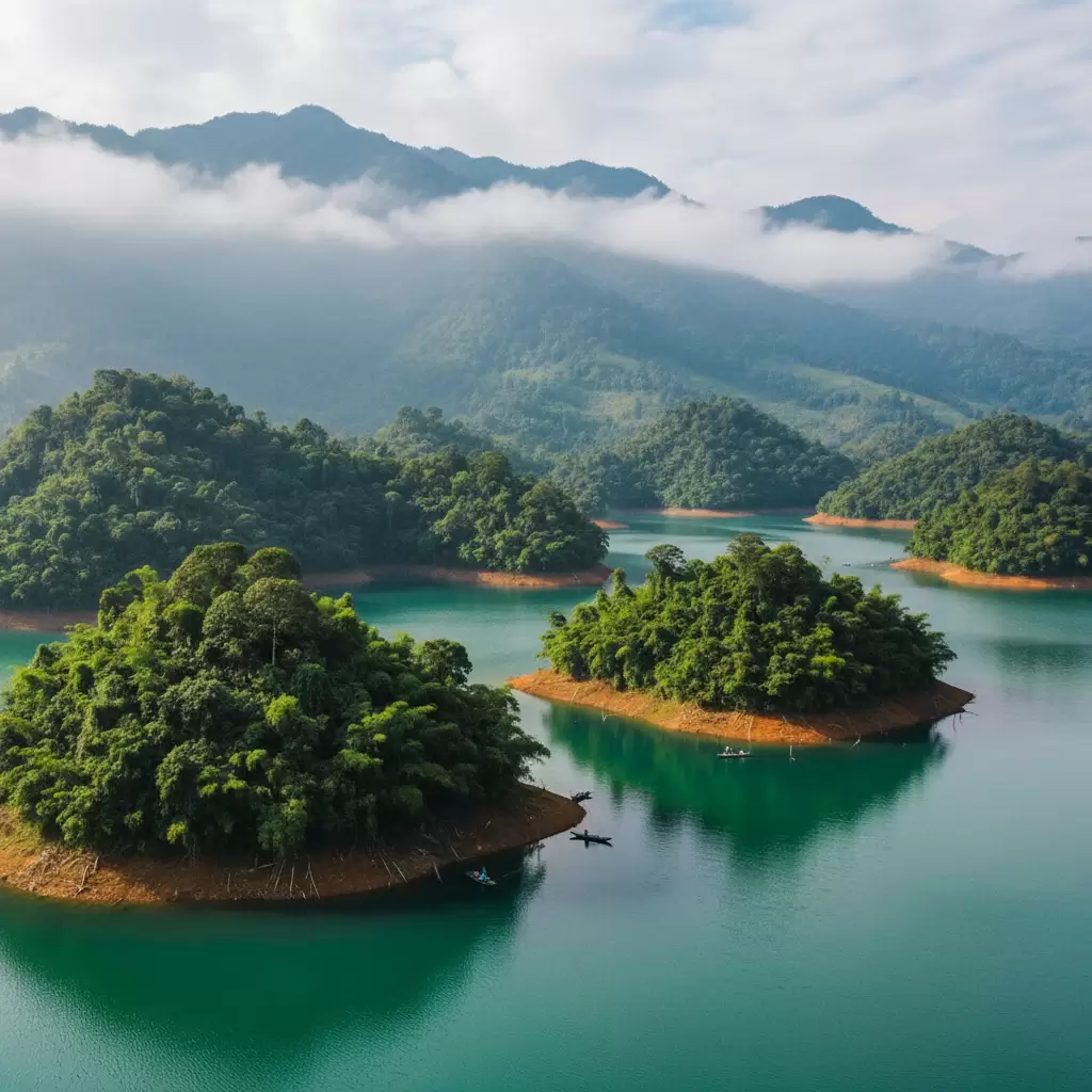 Cảnh sắc tràn đầy sức sống của Hồ Tà Đùng trong mùa nước dâng