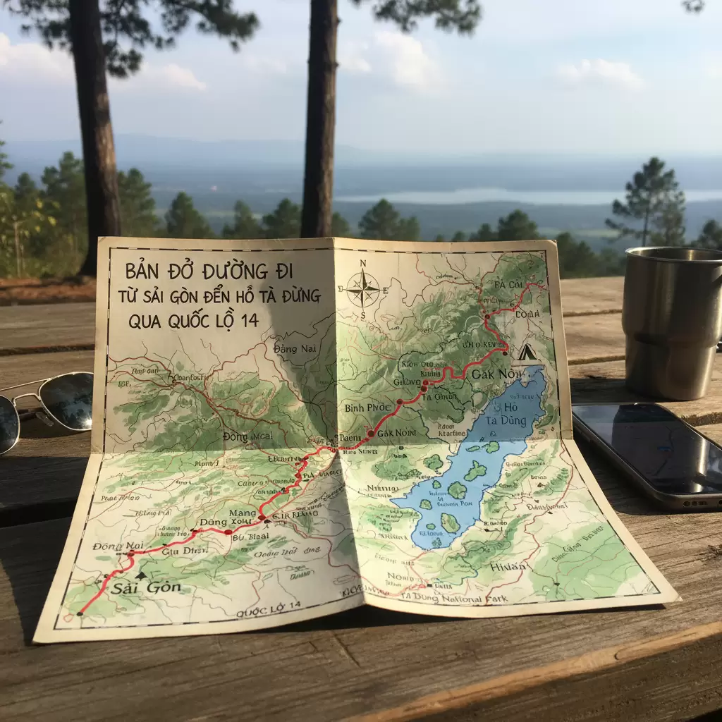Lộ trình di chuyển từ Sài Gòn đến Tà Đùng qua tuyến Quốc lộ 14