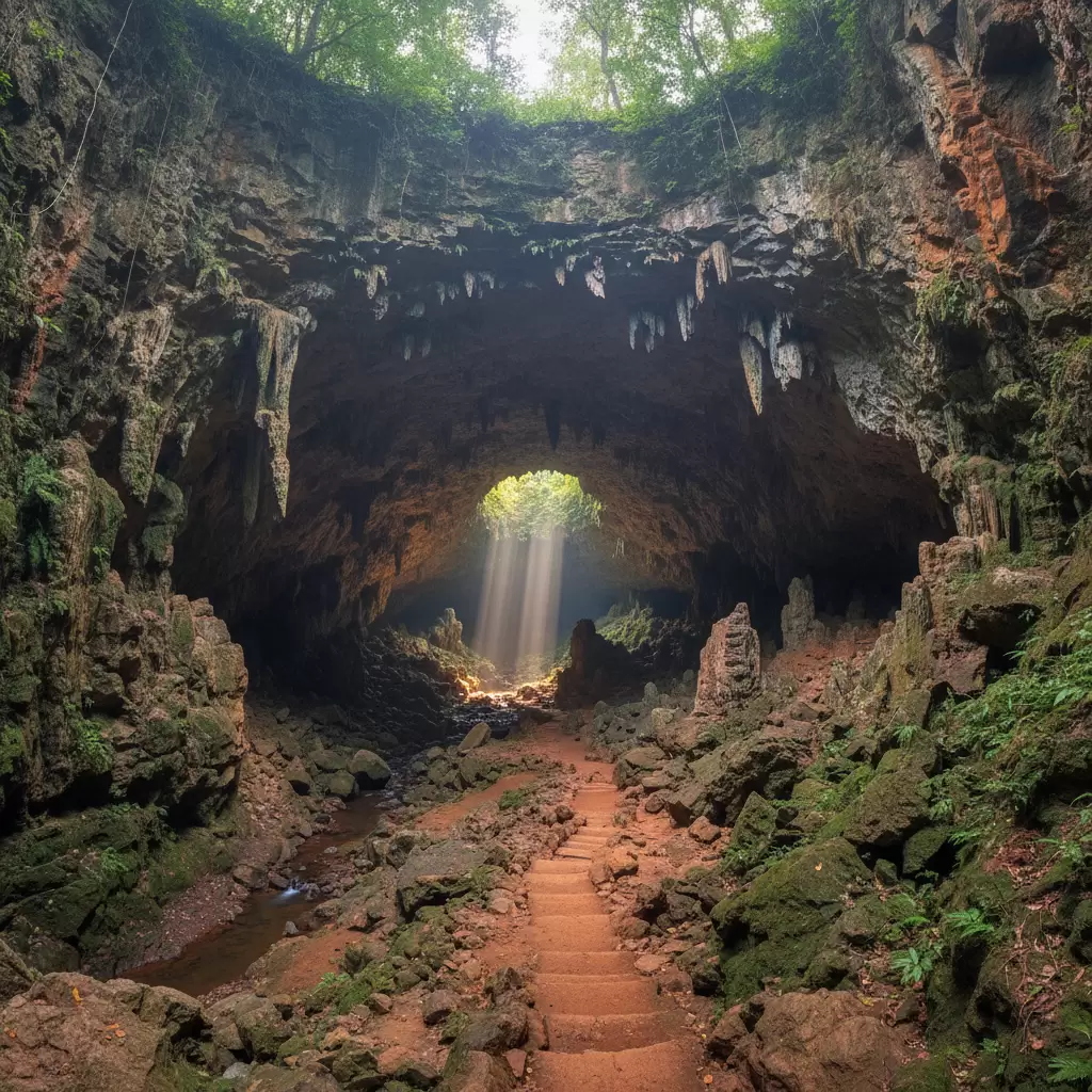 Hệ thống hang động núi lửa Chư Bluk là kỳ quan địa chất độc đáo tại Đắk Nông