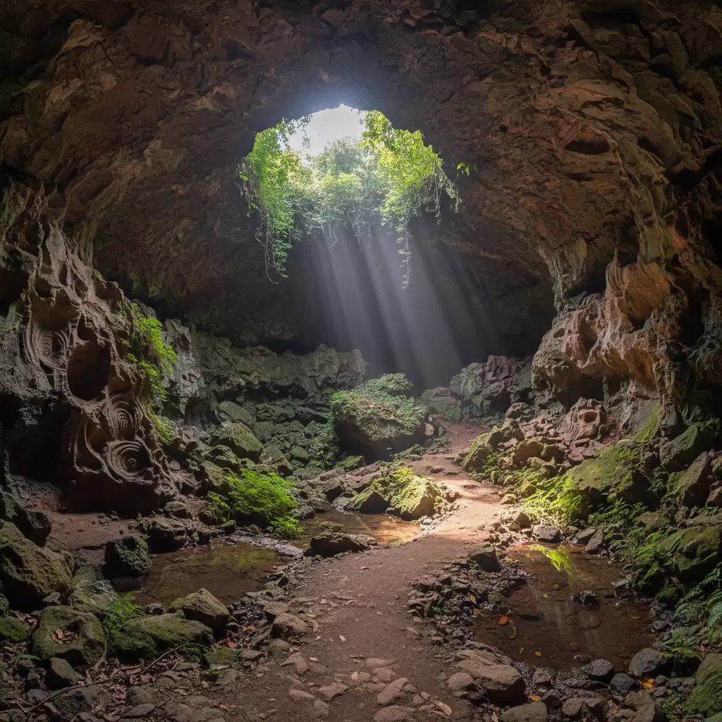 gemini_image_1769680322 Hệ thống hang động núi lửa Chư Bluk đầy huyền bí