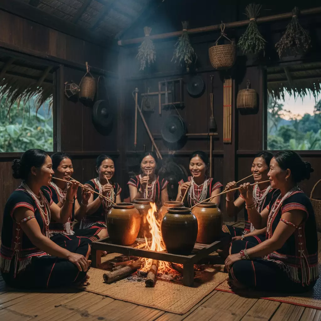 Văn hóa uống rượu cần đặc trưng của đồng bào Mnông tại Đắk Nông