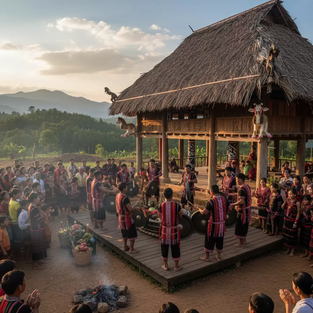 gemini_image_1769683980-1 Cồng chiêng là linh hồn của các lễ hội truyền thống tại Đắk Nông