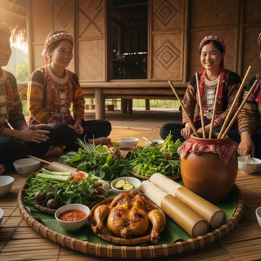 Thưởng thức ẩm thực đặc sản do chính tay người bản địa chế biến