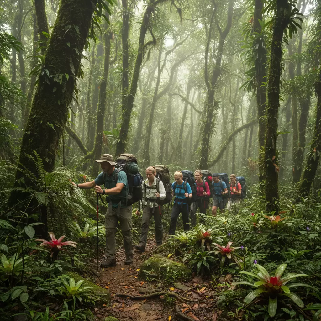 gemini_image_1769686460 Luôn di chuyển theo đoàn và giữ khoảng cách an toàn với người đi trước