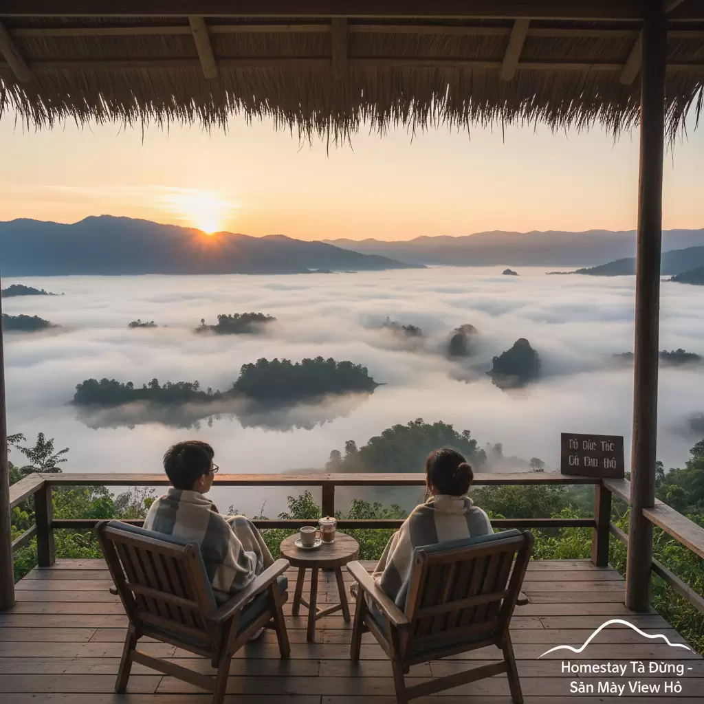 Tầm nhìn vô cực từ một homestay nổi tiếng tại khu vực hồ Tà Đùng