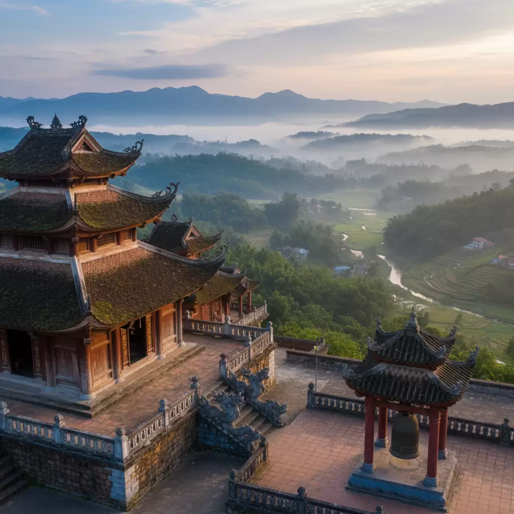 gemini_image_1769688162 Chùa Pháp Hoa Điểm đến tâm linh và vị trí ngắm cảnh tuyệt đẹp tại Gia Nghĩa