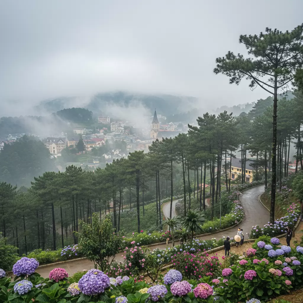 Đà Lạt mộng mơ trong làn sương mờ ảo và sắc hoa rực rỡ