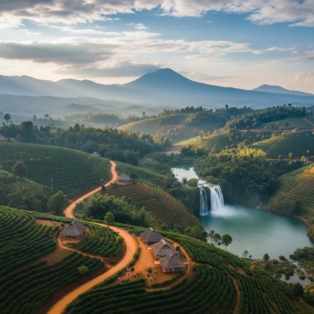 gemini_image_1769689374 Vẻ đẹp hoang sơ và kỳ vĩ của núi rừng Đắk Nông